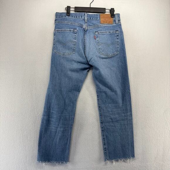 Levis 501xx Jeans Men's 30x30 Fits 29x26 Blue Premium 93' Big E Red Tab Raw Hem - Picture 6 of 10